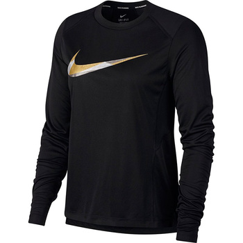 koszulka do biegania damska NIKE MILER METALLIC LONG SLEEVE / AH7957-010